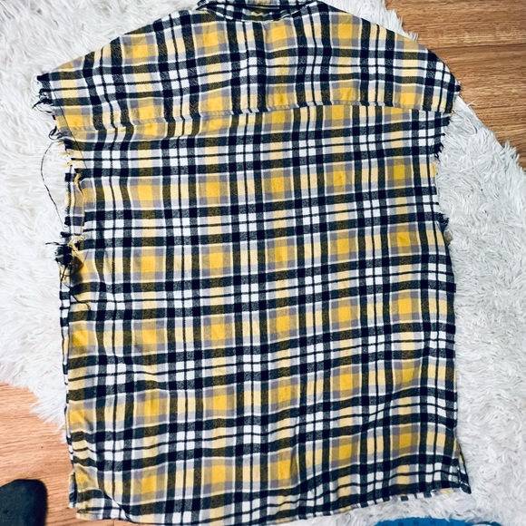 Forever21 Men Plaid Sleeveless Button down Shirt Top Medium - Picture 2 of 6